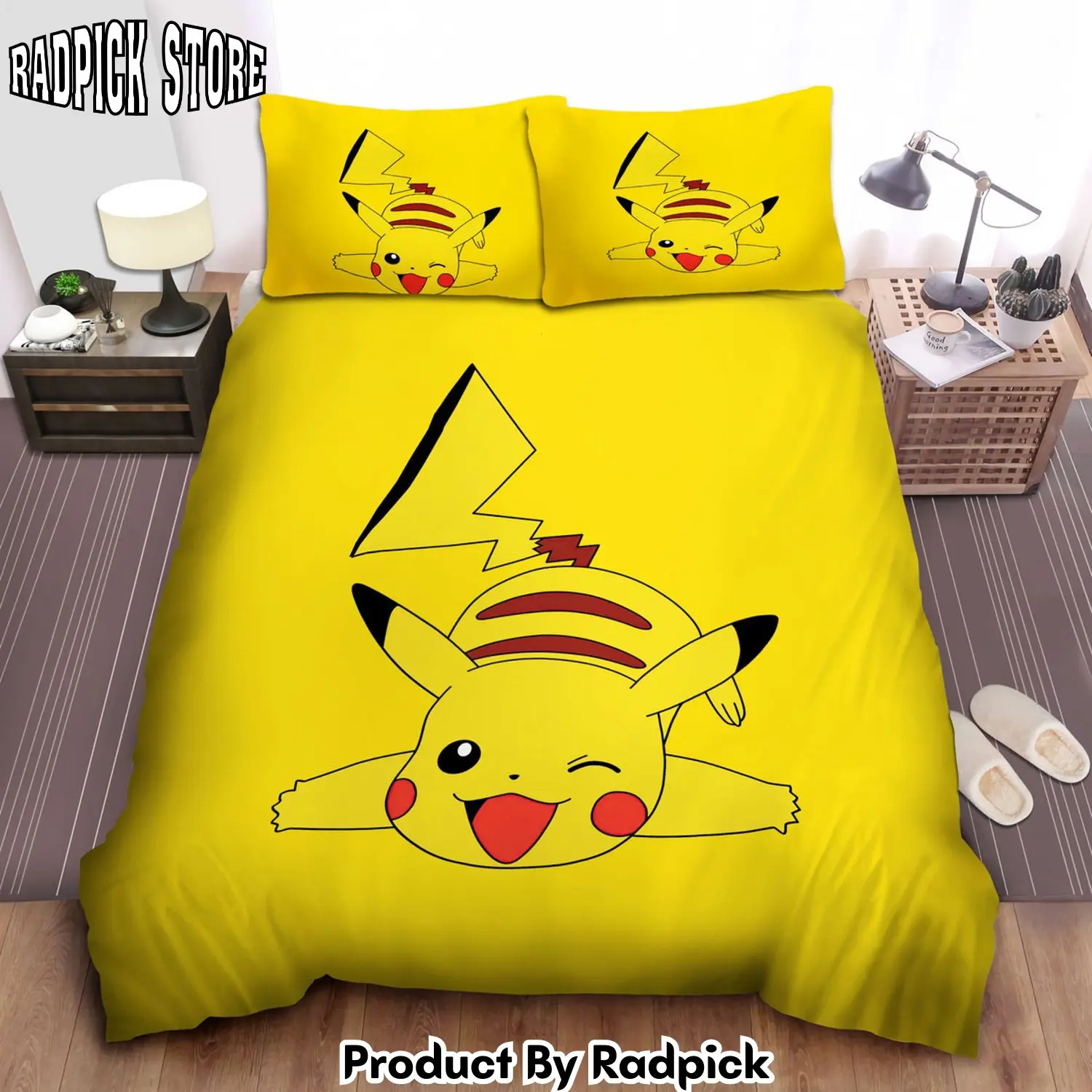 Radpick adorable pikachu pokemon bedding sets duvet cover bed sheets spread rp3278895